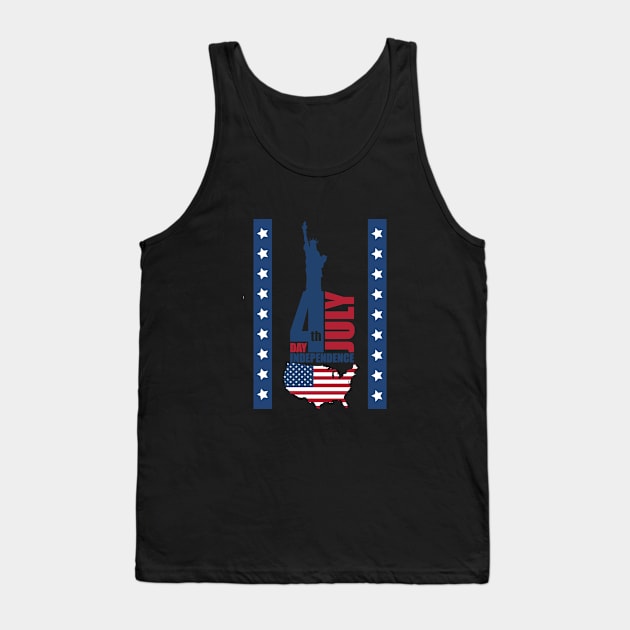 4th of july celebration as independence day with American flag, stars and stripes Tank Top by Jyndaarth